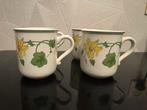 Villeroy & Boch Geranium Vier kopjes cappuccino, Gebruikt, Ophalen of Verzenden, Overige stijlen, Kop(pen) en/of Schotel(s)