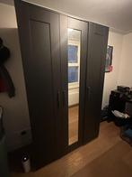 IKEA BRIMNES kledingkast – zwart, 3 deuren, 117190 cm, Ophalen, Gebruikt, 100 tot 150 cm, 150 tot 200 cm