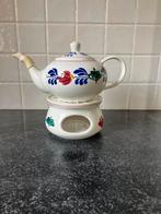 Boerenbont theepot met theelichtje, Ophalen of Verzenden, Aardewerk, Boerenbont, Overige typen