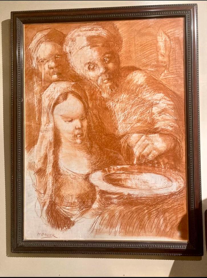 Exclusief! “Water in wijn veranderd” Marius Bauer(1867-1932), Antiek en Kunst, Kunst | Schilderijen | Modern, Ophalen