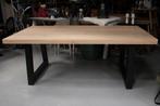 Mooie robuuste eettafel metaal hout U-poot 200 x 100 cm., Huis en Inrichting, Ophalen, Gebruikt, 200 cm of meer, 50 tot 100 cm