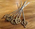 6x vintage Turkse inox & messing kebab spiezen XL, Ophalen of Verzenden