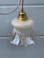 Vintage glazen lampkapje uit Frankrijk, Huis en Inrichting, Lampen | Hanglampen, Ophalen of Verzenden, Zo goed als nieuw, Glas
