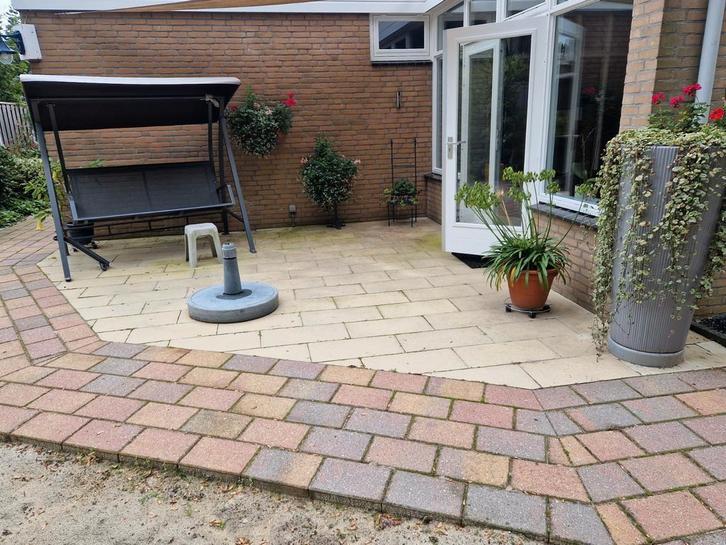 Gratis tegels 60x30x4 cm, kleur beige, Tuin en Terras, Tegels en Klinkers, Gebruikt, Terrastegels, Beton, Ophalen
