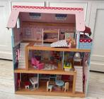 Poppenhuis van Kidskraft incl meubeltjes en 2 poppetjes, Kinderen en Baby's, Speelgoed | Poppenhuizen, Ophalen of Verzenden, Gebruikt