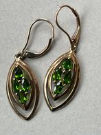 Gouden oorbellen Smaragd, Sieraden, Tassen en Uiterlijk, Oorbellen, Hangers, Verzenden, Zo goed als nieuw, Groen