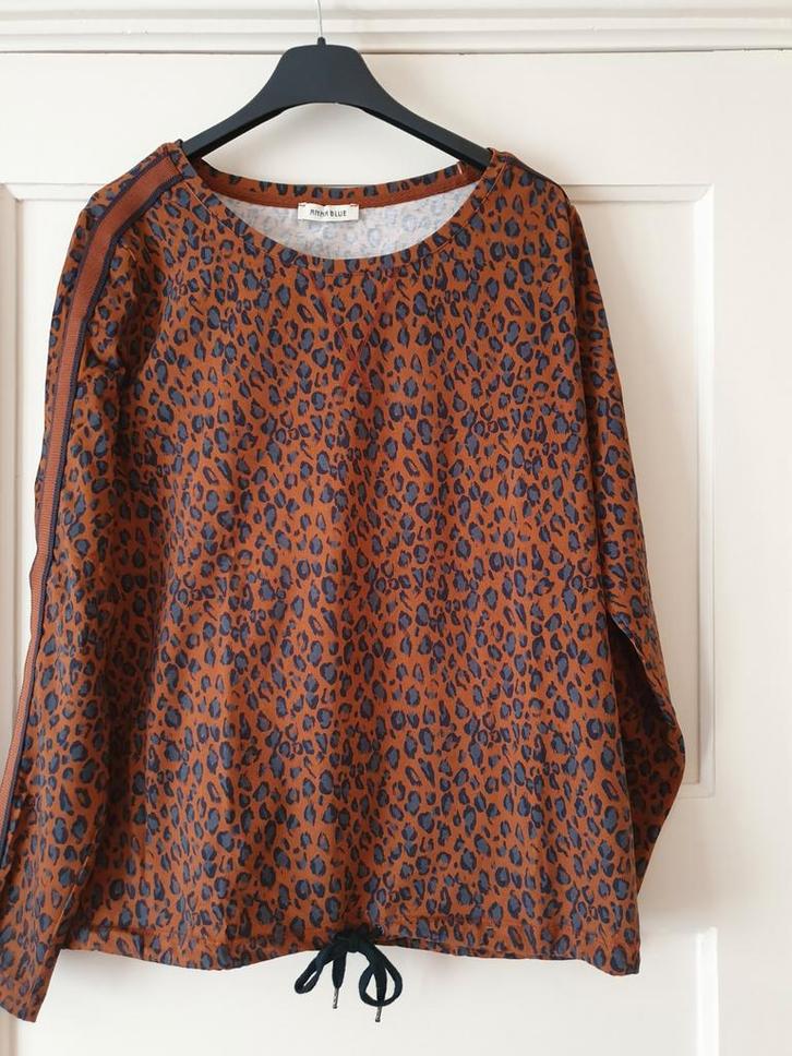 Anna Blue Longsleeve - Maat S - ZGAN, Kleding | Dames, T-shirts, Zo goed als nieuw, Maat 36 (S), Bruin, Lange mouw, Ophalen of Verzenden
