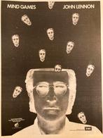 Paginagrote A3 advertentie JOHN LENNON Mind Games release, Ophalen of Verzenden