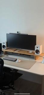 Luxe houten monitor standaard, Diversen, Bureau-accessoires, Ophalen, Zo goed als nieuw