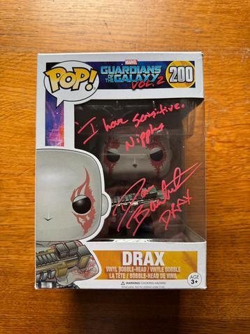 Funko pop Drax Guardians of the galaxy marvel SIGNED beschikbaar voor biedingen