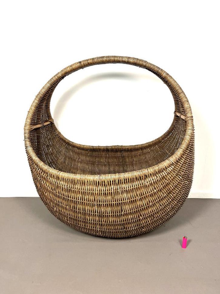 retro vintage zeldzame Rohé XXL rieten mand, jaren 60, Verzamelen, Retro, Huis en Inrichting, Ophalen