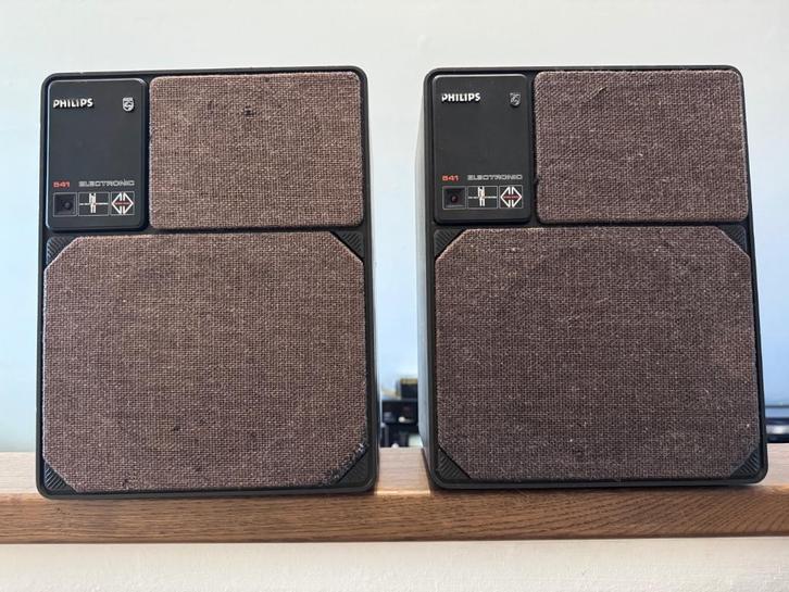 PHILIPS 541 MFB  High End Vintage Aktiv Speakerset, Audio, Tv en Foto, Luidsprekers, Gebruikt, Front, Rear of Stereo speakers