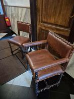 7 antieke stoelen met leder en gedraaide poten, Ophalen
