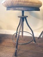 Industriële Kruk - Verstelbaar & Okergeel kussen, Ophalen