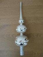 Mooie glazen zilverkleurige kerstpiek, Ophalen of Verzenden, Gebruikt