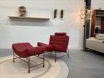 Leolux Volare Fauteuil rood leer Design stoel Poef, Leolux, Nieuw, Leer, Ophalen of Verzenden