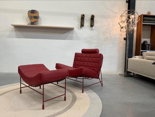 Leolux Volare Fauteuil rood leer Design stoel Poef, Huis en Inrichting, Fauteuils, Nieuw, Leer, Ophalen of Verzenden