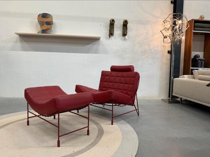 Leolux Volare Fauteuil rood leer Design stoel Poef, Huis en Inrichting, Fauteuils, Nieuw, Leer, Ophalen of Verzenden
