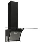 Wandafzuigkap 60cm staal en gehard glas zwart gratis bezorgd, Ophalen of Verzenden, Nieuw, Zwart, Minder dan 100 cm