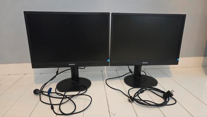 2x Philips Monitor 22" incl kabels samen voor €50, Computers en Software, Monitoren, Gebruikt, 60 Hz of minder, HDMI, VGA, Overige resoluties