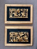 2 oude Chinese panelen, Antiek en Kunst, Kunst | Niet-Westerse kunst, Ophalen of Verzenden