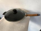 Refurbished zware gietijzeren koekenpan 28 cm met deksel, Ophalen, Zo goed als nieuw, Gietijzer, Koekenpan of Braadpan