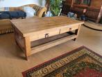 Massief Eiken Salontafel met Lades, Ophalen, Gebruikt, 100 tot 150 cm, Eikenhout