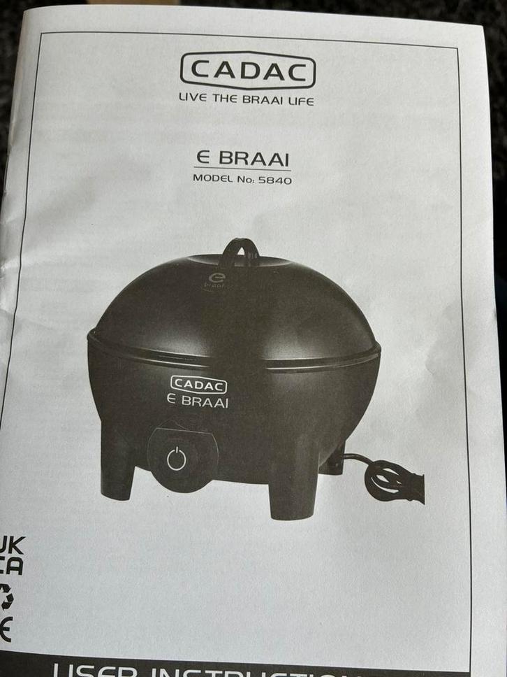 CADAC E-BRAAI. Elektrische BBQ, Tuin en Terras, Barbecue-accessoires, Nieuw, Ophalen of Verzenden
