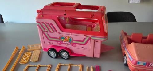 T.e.a.b.: Vintage 1993 Barbie Luxury Horse Trailer & Car, Kinderen en Baby's, Speelgoed | Speelgoedvoertuigen, Gebruikt, Ophalen of Verzenden