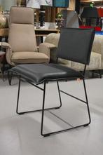 4 x luxe eetkamerstoel NORMAN Jess Design metaal & leer, Ophalen, Zwart, Zo goed als nieuw, Vier