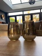 2 glazen voor theelichtjes, Ophalen, Overige materialen, Rond, Zo goed als nieuw