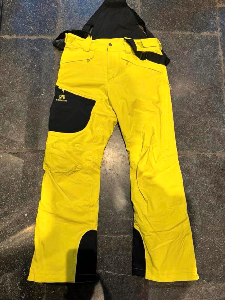 Salomon fluor gele skibroek heren maat M, Kleding | Heren, Wintersportkleding, Gedragen, Broek, Maat 48/50 (M), Ophalen of Verzenden