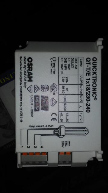 Osram quicktronic qt-t/e 1x18 Elektronica-componenten  beschikbaar voor biedingen