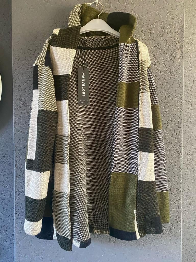 Manvelous Geblokt Vest met Capuchon - Maat M, Maat 48/50 (M), Nieuw, Manvelous, Ophalen of Verzenden
