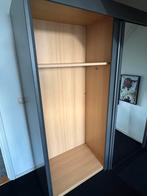 Antraciet kledingkast met spiegel en schuifdeuren, Ophalen, Overige materialen, Gebruikt, Meerdere deuren