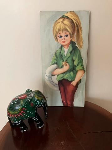 Vintage print meisje met ‘Big Eyes’ “Titi Paris” beschikbaar voor biedingen