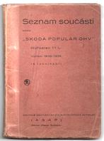 Skoda Popular onderdelenboek auto, Ophalen of Verzenden