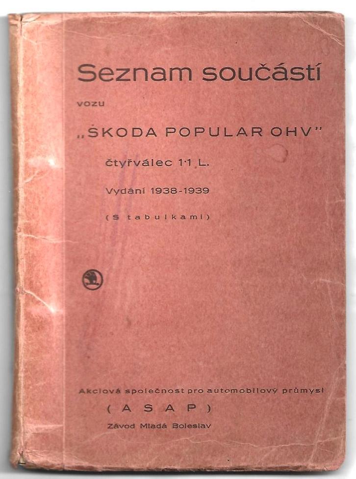 Skoda Popular onderdelenboek auto, Auto diversen, Handleidingen en Instructieboekjes, Ophalen of Verzenden