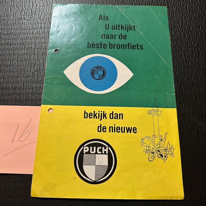 PUCH 1960 (#16) Bromfiets folder, Boeken, Catalogussen en Folders, Gelezen, Folder, Verzenden
