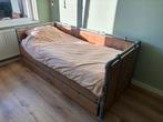 Steigerhout bed met steigerbuis koppelingen, Ophalen, Stoere look door de steigerbuis koppelingen, 90 cm, Eenpersoons
