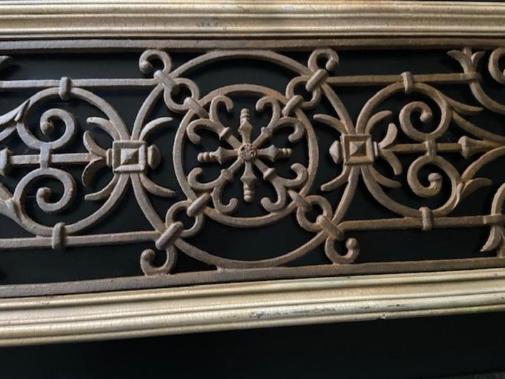 WAANZINNIG MOOI DECORATIEF PANEEL HOUT EN GIETIJZER, Huis en Inrichting, Woonaccessoires | Overige, Zo goed als nieuw, Ophalen