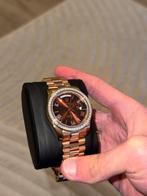 Rolex Daydate Chocolate dial Diamond bezel 36 mm automaat, Ophalen of Verzenden, Zo goed als nieuw, Staal, Rolex