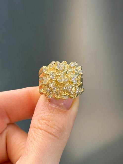 18KT Goud - Piet piet ring - 0.50ct Diamanten - Ring, Sieraden, Tassen en Uiterlijk, Ringen, Nieuw, Heer, Goud, Ophalen