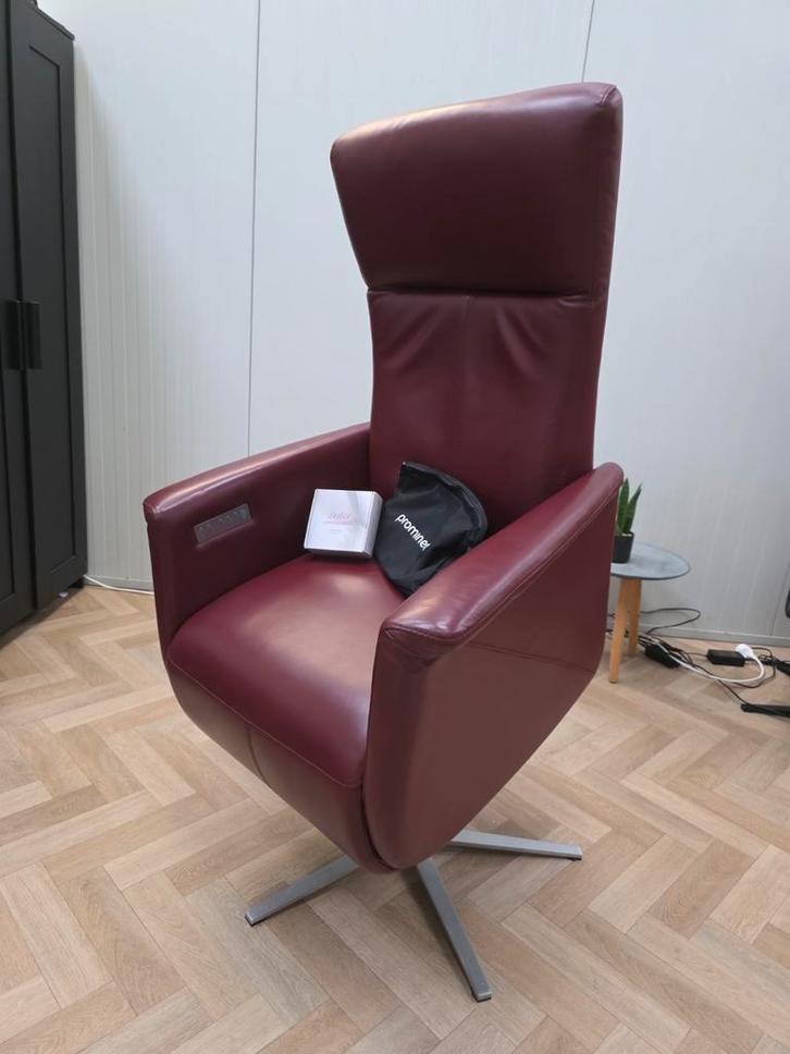 Prominent toscana sta op stoel relaxfauteuil draai ster, Huis en Inrichting, Fauteuils, Zo goed als nieuw, Leer, 50 tot 75 cm