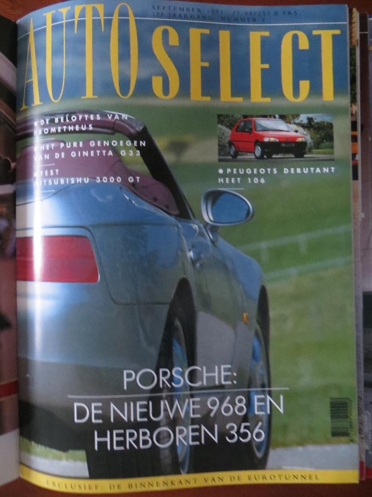 Autoselekt 9 1991 Ginetta G33, Peugeot 106, Porsche 968, Ophalen of Verzenden, Nieuw, Porsche