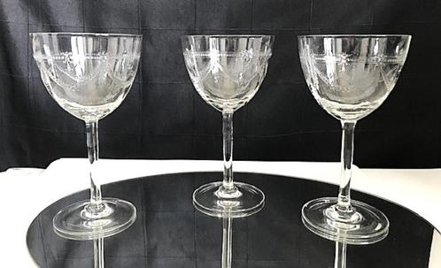 Glazen Kristal Antiek Dampierre Arque 3 st H 17,5✨👀😍💑👌, Antiek en Kunst, Antiek | Glas en Kristal, Ophalen of Verzenden
