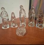 Vintage Glazen Kerststal - 6 Beeldjes, Ophalen of Verzenden
