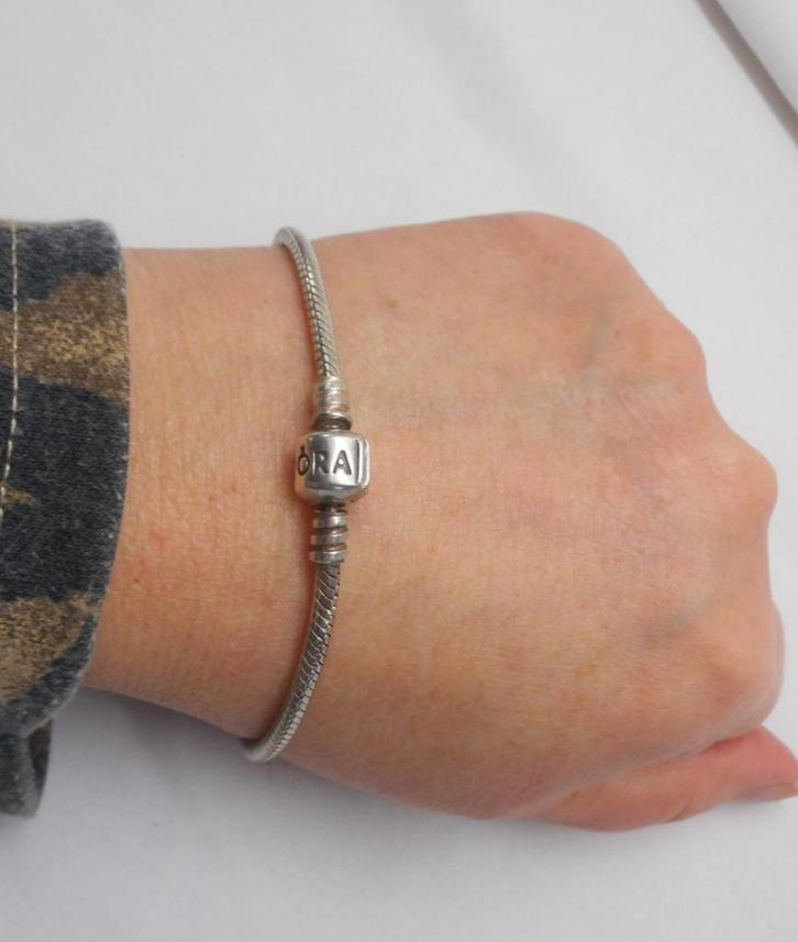 Zilveren Pandora armband 20 cm nr.667, Sieraden, Tassen en Uiterlijk, Armbanden, Zo goed als nieuw, Zilver, Zilver, Verzenden