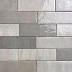 Keramieke wandtegels 6,5x20 grijs random grijs, 2 doosjes/76, Ophalen, Nieuw, Minder dan 20 cm, 20 tot 40 cm