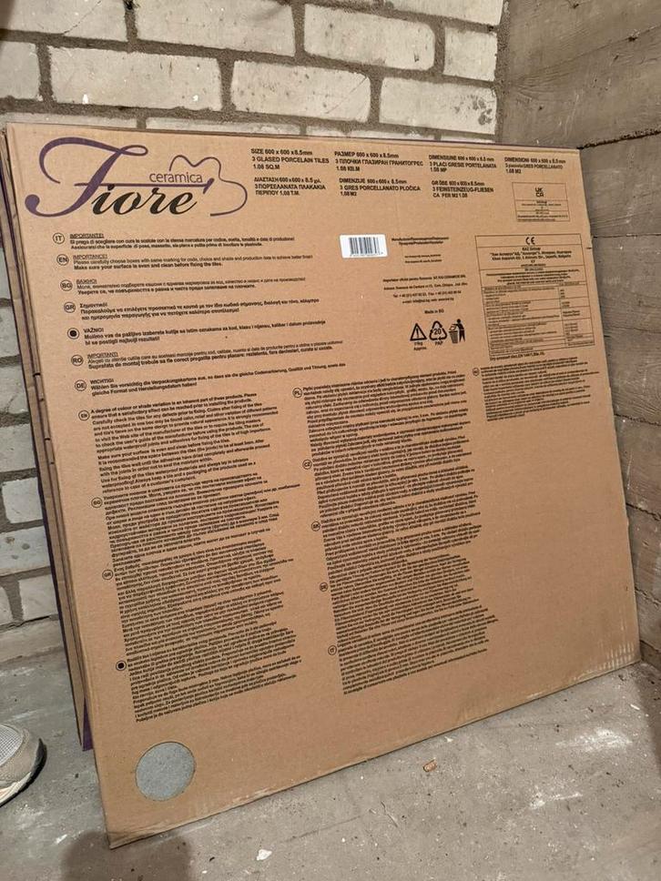 Badkamertegels wand en/of vloer antraciet 60x60, Doe-het-zelf en Verbouw, Tegels, Zo goed als nieuw, Vloertegels, Keramiek, 60 cm of meer